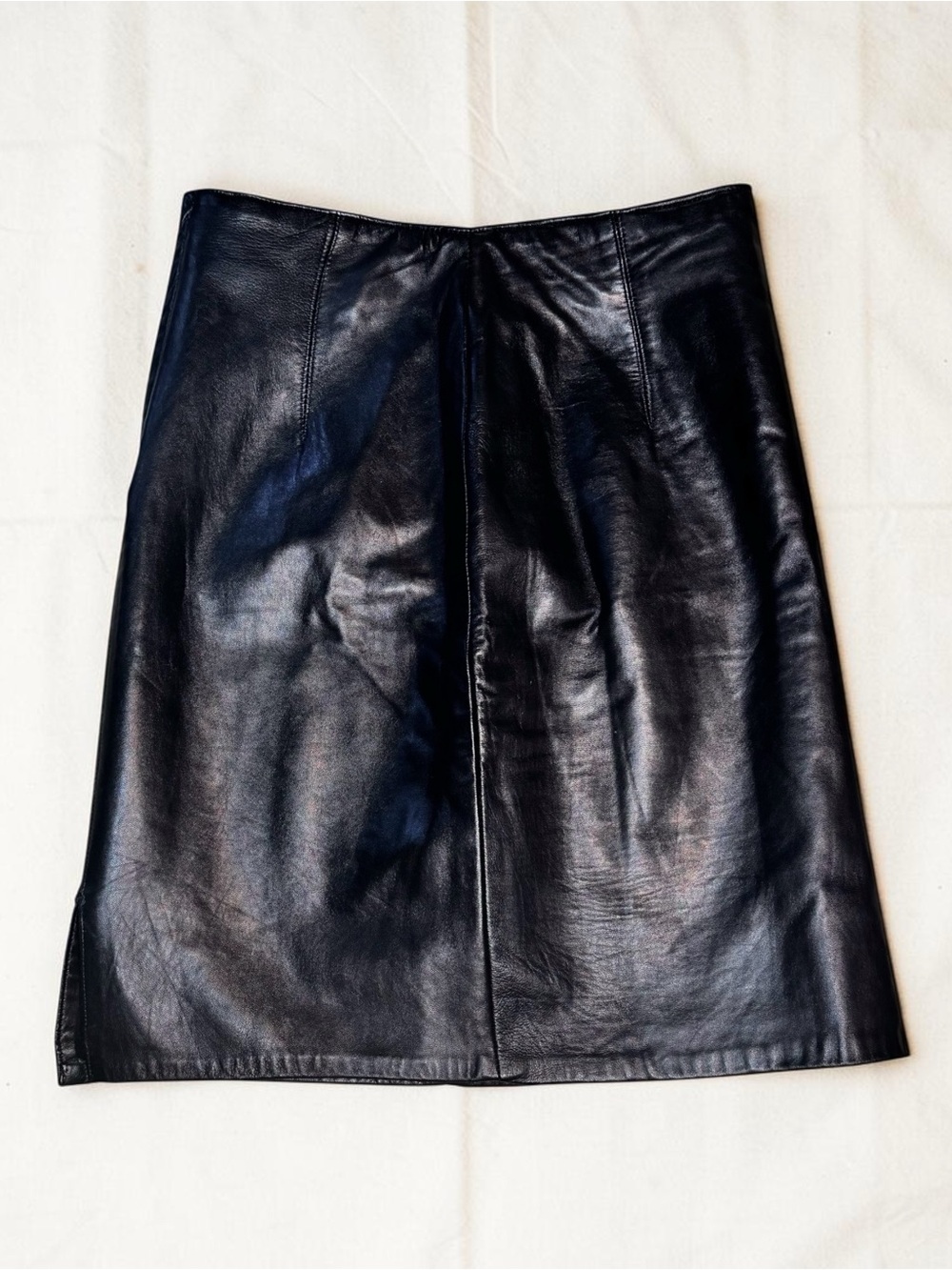 Lanna Black Leather Pencil Skirt True Vintage